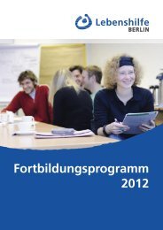 Fortbildungsprogramm 2012 - Lebenshilfe Berlin