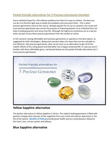 Pocket-friendly alternatives for 5 Precious Gemstones-GemKart