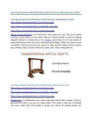 Carving Furniture Marble Inlay Gold Furniture Manufacturer RAC
