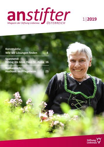 Anstifter 1, 2019 der Stiftung Liebenau Österreich