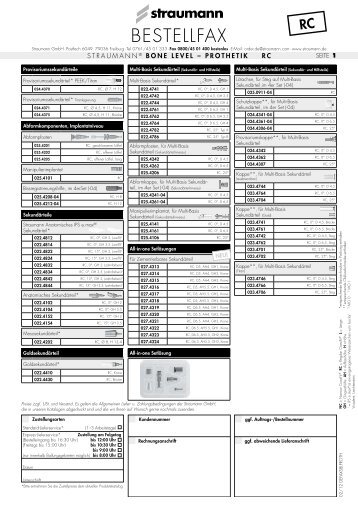 Faxbestellblatt SBL Prothetik