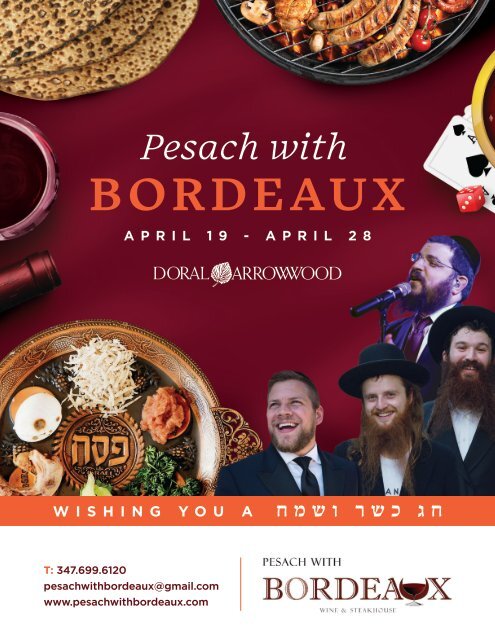 Bordeaux Pesach Schedule 2019