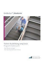 Geldkultur® | Akademie Ausbildungsprogramm 2019/2020