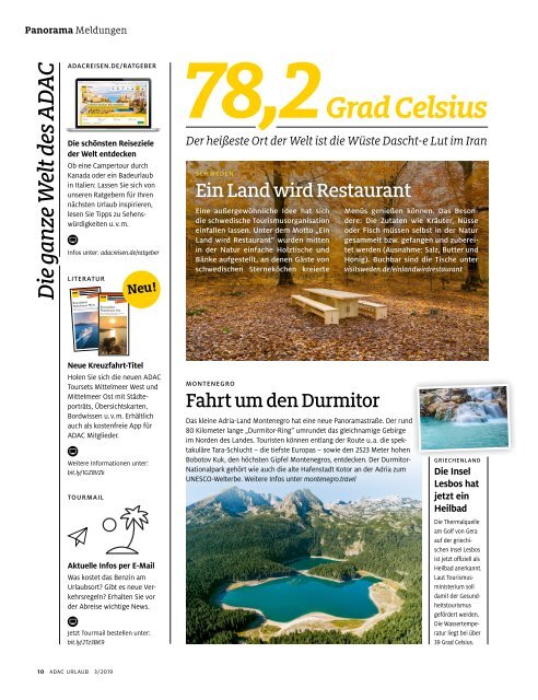 ADAC Urlaub Mai-Ausgabe 2019 Überregional