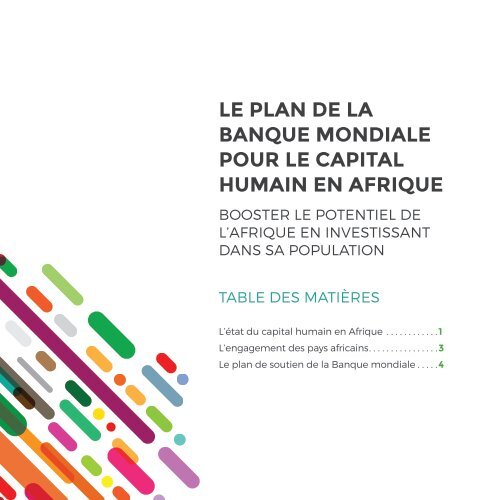 Plan de la Banque mondiale pour le capital humain en Afrique