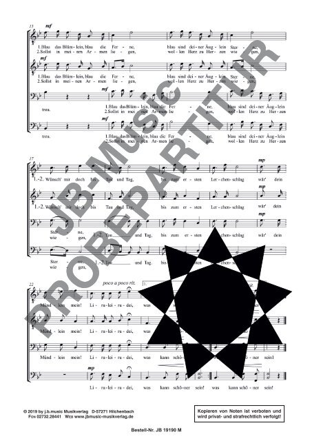 Akelei  (für Tenor-Solostimme/Klavier, für Männerchor TTBB und für Gemischten Chor SATB)