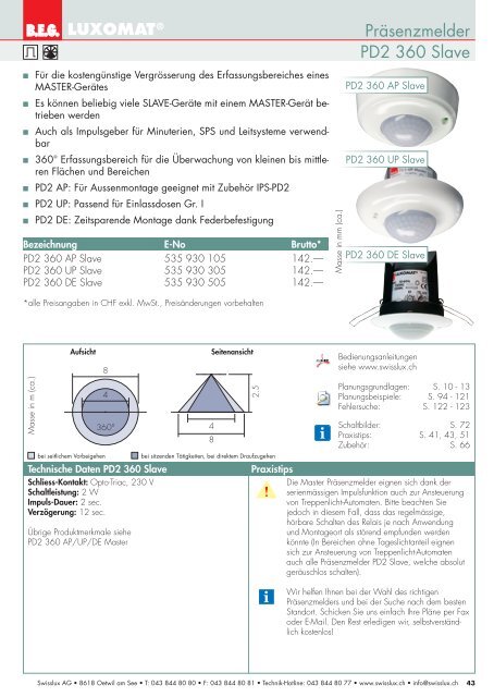 Taschenkatalog 2012 - Swisslux AG