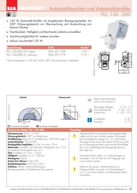 Taschenkatalog 2012 - Swisslux AG