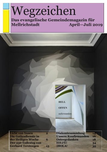 Wegzeichen April-Juli 2019