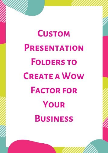 Presentation folder manufacturers, custom presentation folders