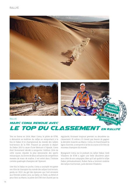 MOTOREX Racing Report 2014 FR