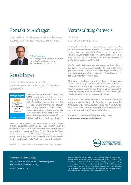 Steuern & Wirtschaft 1/19