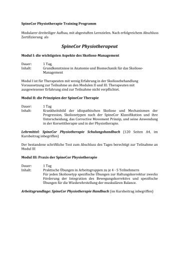 SpineCor Physiotherapeut - Scoliotec