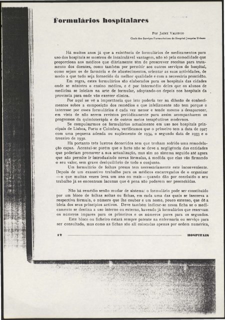 Hospitais Portugueses n.º1 julho-setembro 1948