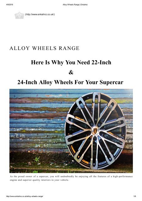 Alloy Wheels Range - Enkahnz