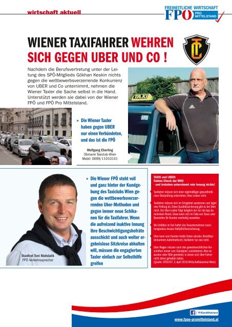 Wirtschaft aktuell - pro Taxigewerbe