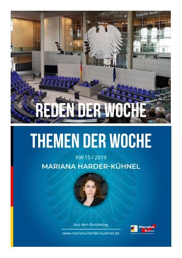 Bericht aus Berlin -  Reden der Woche - Themen der Woche