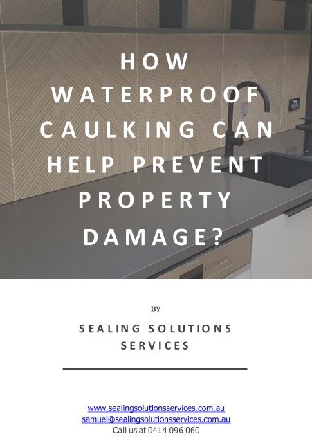 Waterproof Caulking Melbourne