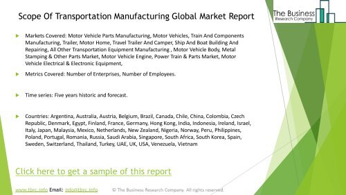 Transportation Manufacturing Global Market Report 2019