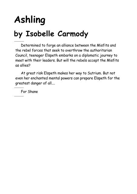 Isobelle Carmody Obernewtynn 3 Ashling Pdf