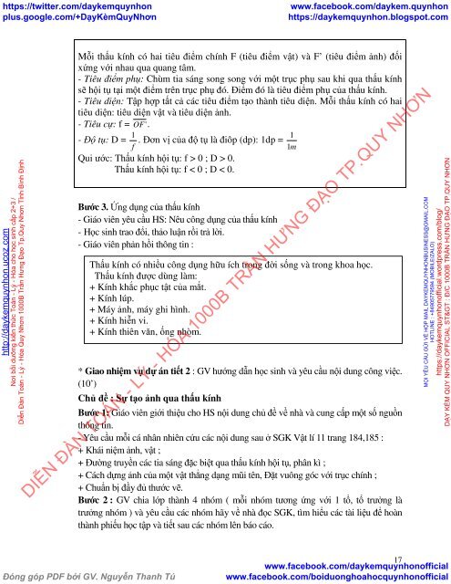 Xây dựng chuyên đề: thấu kính mỏng; Vật lí 11 (Ban cơ bản) theo định hướng phát triển năng lực học sinh ở Trường THPT