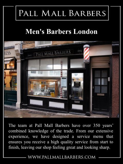 Men's Barbers London | Call - 020 73878887 | www.pallmallbarbers.com