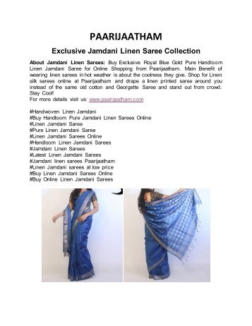 Buy Exclusive Jamdani Linen Saree Collection Online