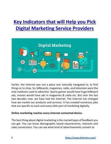 Key Indicators that will Help you Pick Digital Marketing Service Providers