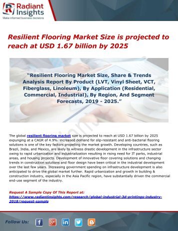 Resilient Flooring Market Size is projected to reach at USD 1.67 billion by 2025 