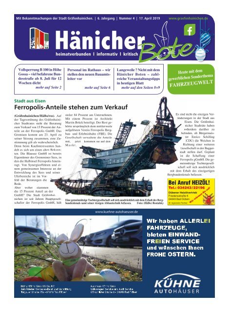 Hänicher Bote - Ausgabe 04 - Jahrgang 2019