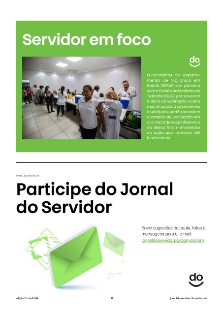 Jornal do Servidor - Praia Grande | Ed. 11 | Abril 2019