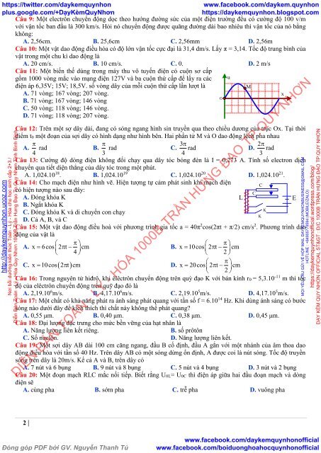 Bộ đề thi thử THPTQG 2019 - Môn Toán, Lý, Hóa, - Cả nước - Có lời giải chi tiết (Lần 14) ( 21 đề ngày 17.04.2019 )