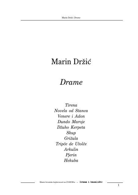 marin drzic - drame