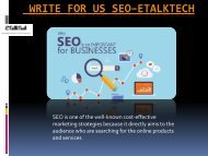 Write For Us SEO–Etalktech