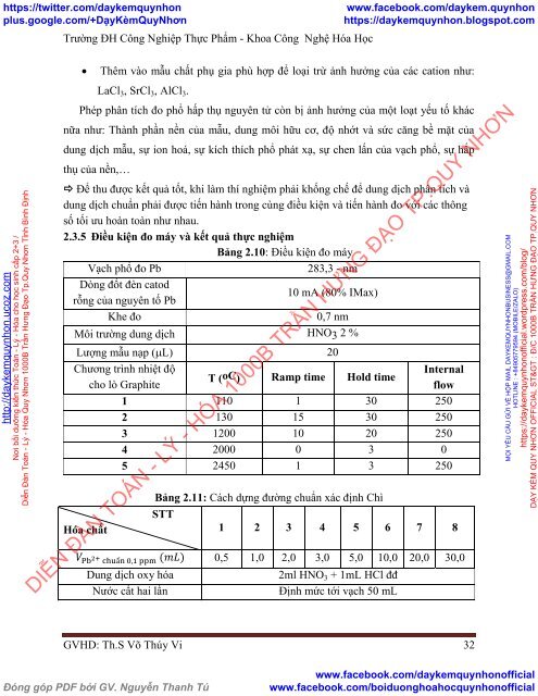 PHÂN TÍCH CÁC CHỈ TIÊU NITRIT-SẮT-CHÌ TRONG MÔI TRƯỜNG NƯỚC