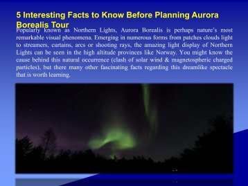 5 Interesting Facts to Know Before Planning Aurora Borealis Tour