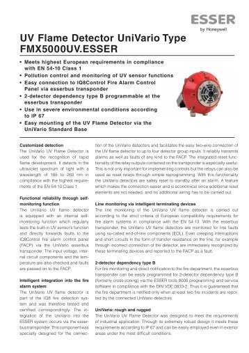 UV Flame Detector UniVario Type FMX5000UV.ESSER - ESSER by ...