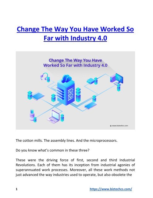 Change The Way You Have Worked So Far with Industry 4.0