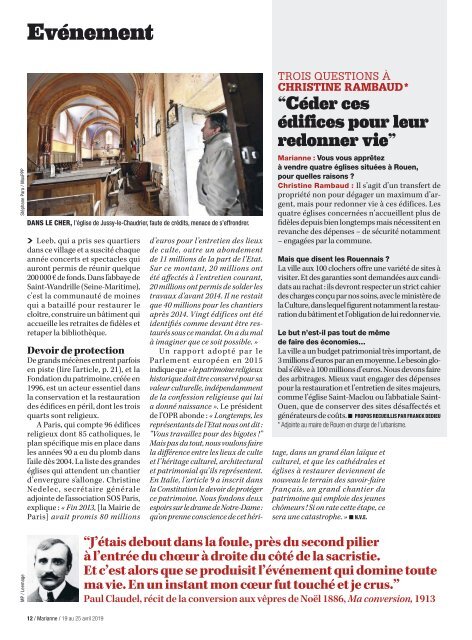Marianne: Dossier sur Notre Dame de Paris