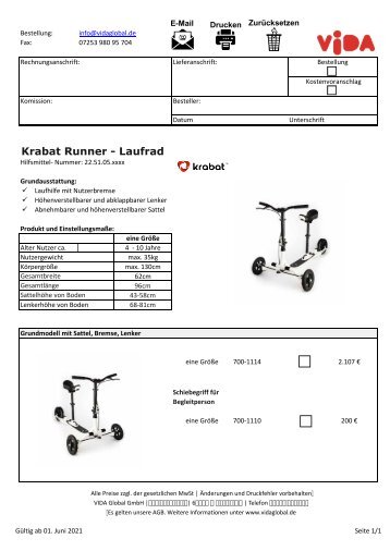 16 Krabat Runner Laufhilfe Bestellbogen 2021