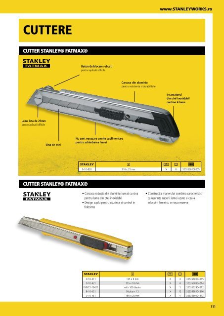 Stanley - Catalog - Unelte și scule de mână - 2018-2019 (RO)