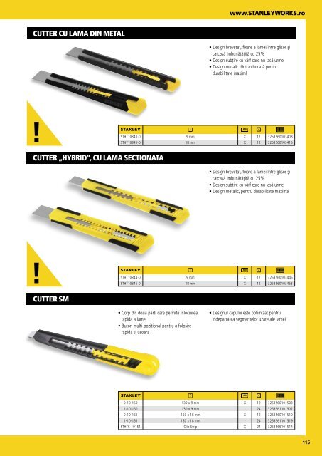 Stanley - Catalog - Unelte și scule de mână - 2018-2019 (RO)