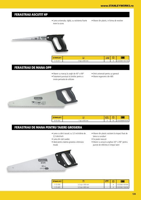 Stanley - Catalog - Unelte și scule de mână - 2018-2019 (RO)