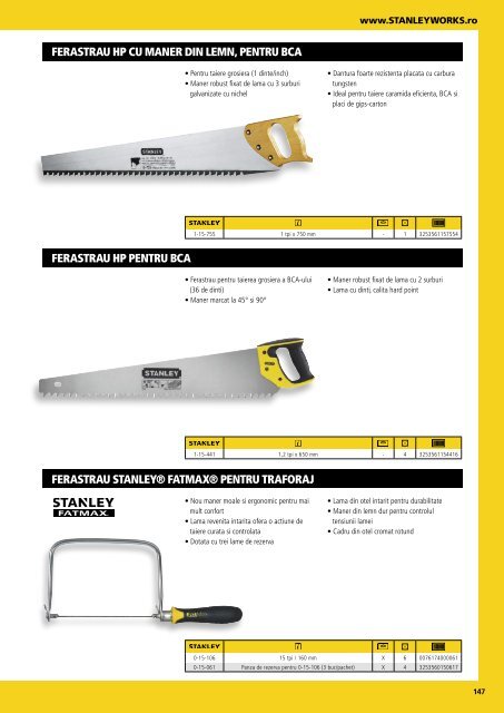 Stanley - Catalog - Unelte și scule de mână - 2018-2019 (RO)