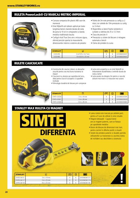 Stanley - Catalog - Unelte și scule de mână - 2018-2019 (RO)