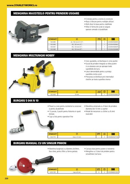 Stanley - Catalog - Unelte și scule de mână - 2018-2019 (RO)