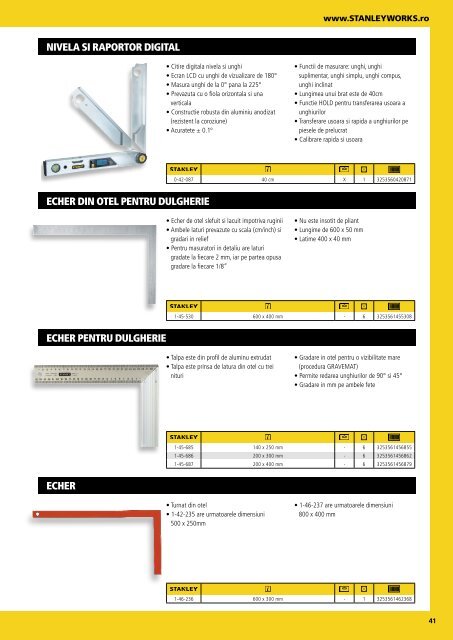 Stanley - Catalog - Unelte și scule de mână - 2018-2019 (RO)