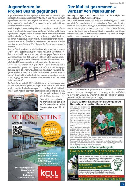Stadt-Magazin Siegburg, Sankt Augustin, Lohmar, Neunkirchen-Seelscheid - April/Mai 2019