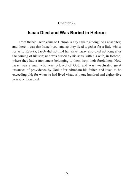 From the Creation to the Death of Isaac - Flavius Josephus