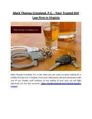 Mark Thomas Crossland, P.C. - Your Trusted DUI Law Firm in Virginia